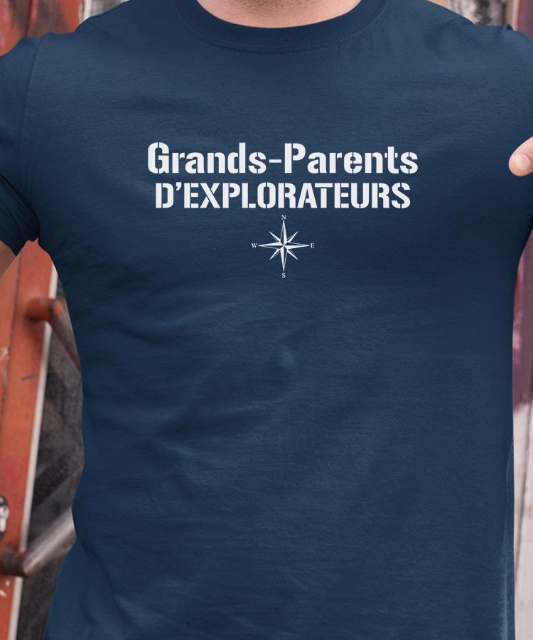T-Shirt Bleu Marine Grands-Parents d'explorateurs Pour homme-1