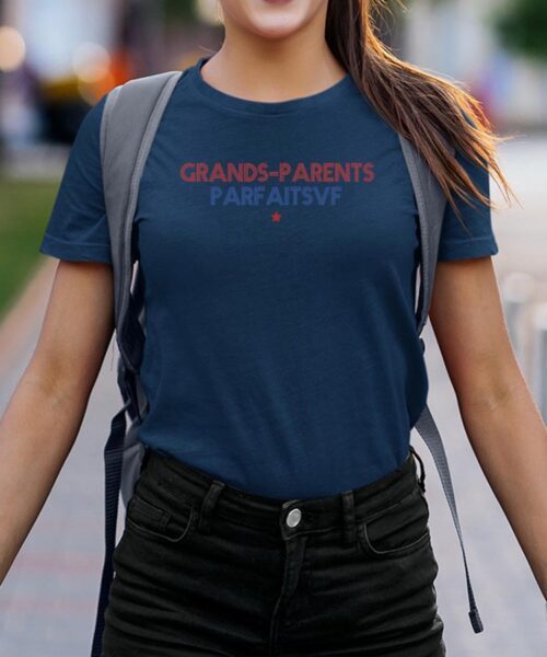 T-Shirt Bleu Marine Grands-Parents parfaits Pour femme-2