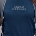 T-Shirt Bleu Marine Jumelle ROCKSTAR Pour femme-1
