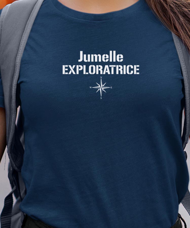 T-Shirt Bleu Marine Jumelle exploratrice Pour femme-1