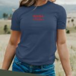T-Shirt Bleu Marine Mama d'enfer Pour femme-2