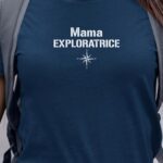 T-Shirt Bleu Marine Mama exploratrice Pour femme-1