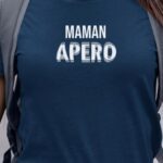 T-Shirt Bleu Marine Maman apéro face Pour femme-1