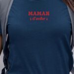 T-Shirt Bleu Marine Maman d'enfer Pour femme-1