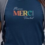 T-Shirt Bleu Marine Maman merci pour tout Pour femme-1