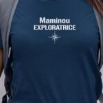 T-Shirt Bleu Marine Maminou exploratrice Pour femme-1