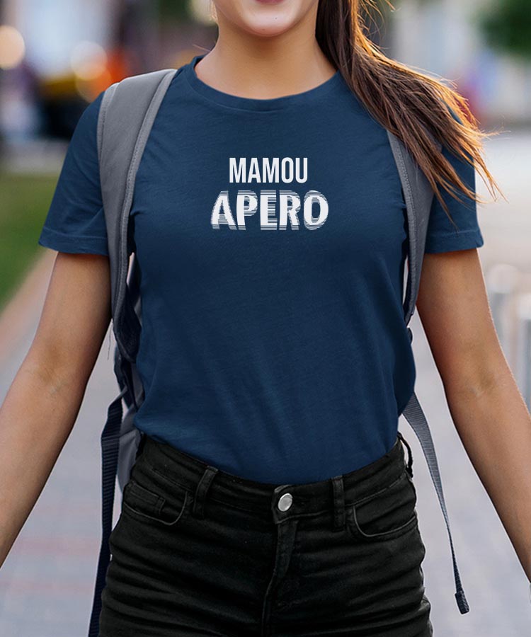 T-Shirt Bleu Marine Mamou apéro face Pour femme-2