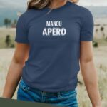 T-Shirt Bleu Marine Manou apéro face Pour femme-2