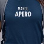 T-Shirt Bleu Marine Manou apéro face Pour femme-1