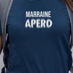 T-Shirt Bleu Marine Marraine apéro face Pour femme-1