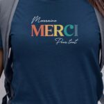 T-Shirt Bleu Marine Marraine merci pour tout Pour femme-1