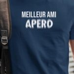 T-Shirt Bleu Marine Meilleur Ami apéro face Pour homme-1