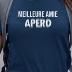 T-Shirt Bleu Marine Meilleure Amie apéro face Pour femme-1