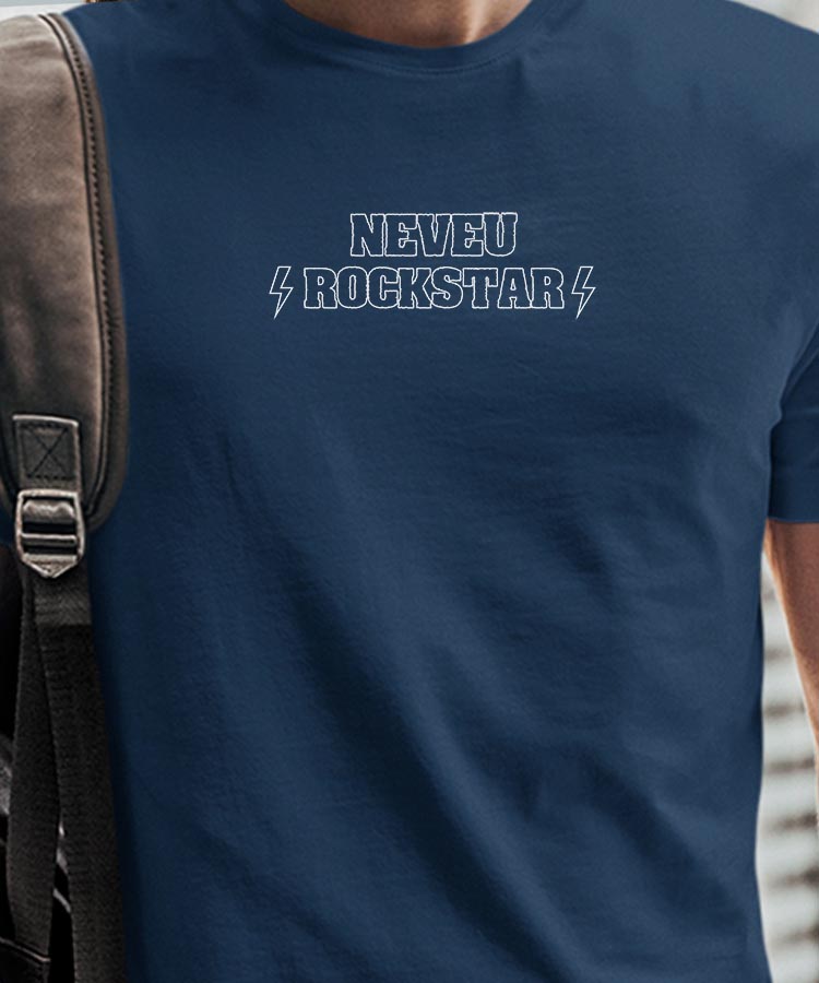 T-Shirt Bleu Marine Neveu ROCKSTAR Pour homme-1