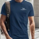 T-Shirt Bleu Marine Papa Loup lune coeur Pour homme-2