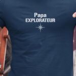 T-Shirt Bleu Marine Papa explorateur Pour homme-1