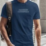 T-Shirt Bleu Marine Papounet ROCKSTAR Pour homme-2
