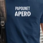 T-Shirt Bleu Marine Papounet apéro face Pour homme-1