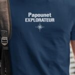 T-Shirt Bleu Marine Papounet explorateur Pour homme-1