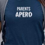 T-Shirt Bleu Marine Parents apéro face Pour femme-1