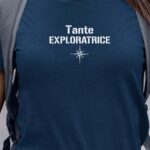 T-Shirt Bleu Marine Tante exploratrice Pour femme-1