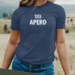 T-Shirt Bleu Marine Tata apéro face Pour femme-2