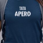 T-Shirt Bleu Marine Tata apéro face Pour femme-1