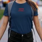 T-Shirt Bleu Marine Tata d'enfer Pour femme-2