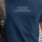 T-Shirt Bleu Marine Tonton ROCKSTAR Pour homme-1