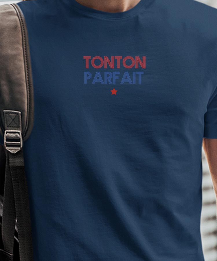 T-Shirt Bleu Marine Tonton parfait Pour homme-1