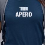 T-Shirt Bleu Marine Tribu apéro face Pour femme-1