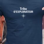 T-Shirt Bleu Marine Tribu d'explorateur Pour homme-1