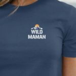 T-Shirt Bleu Marine Wild Maman coeur Pour femme-1