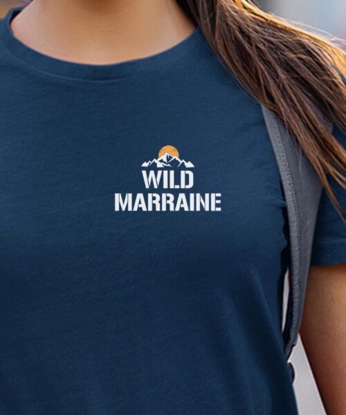 T-Shirt Bleu Marine Wild Marraine coeur Pour femme-1