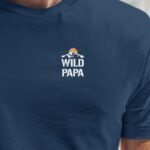 T-Shirt Bleu Marine Wild Papa coeur Pour homme-1