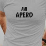 T-Shirt Gris Ami apéro face Pour homme-1