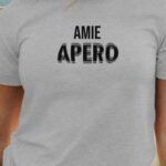 T-Shirt Gris Amie apéro face Pour femme-1