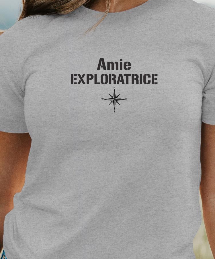 T-Shirt Gris Amie exploratrice Pour femme-1