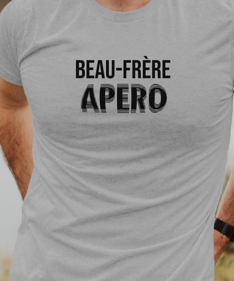 T-Shirt Gris Beau-Frère apéro face Pour homme-1