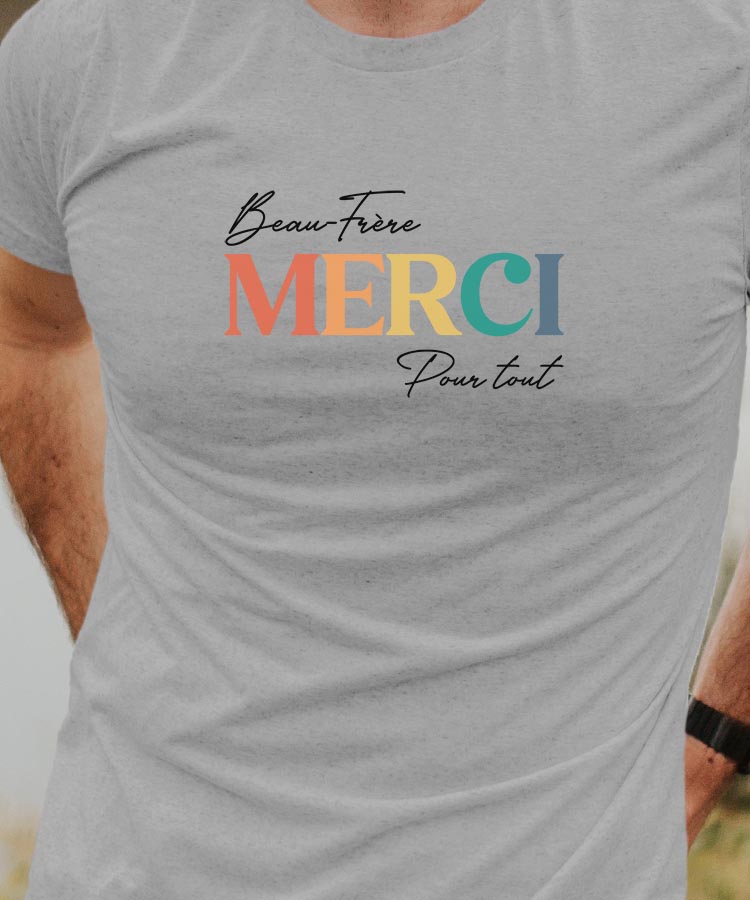 T-Shirt Gris Beau-Frère merci pour tout Pour homme-1