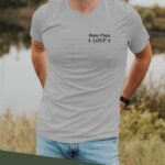 T-Shirt Gris Beau-Papa Loup lune coeur Pour homme-2