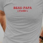 T-Shirt Gris Beau-Papa d'enfer Pour homme-1