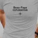 T-Shirt Gris Beau-Papa explorateur Pour homme-1