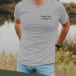T-Shirt Gris Beau-Père Loup lune coeur Pour homme-2