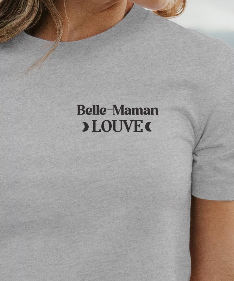 T-Shirt Gris Belle-Maman Louve lune coeur Pour femme-1