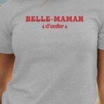 T-Shirt Gris Belle-Maman d'enfer Pour femme-1
