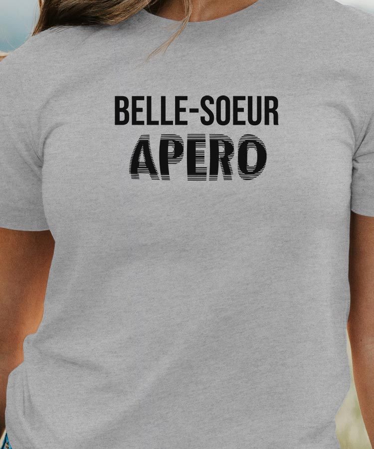 T-Shirt Gris Belle-Soeur apéro face Pour femme-1