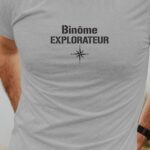 T-Shirt Gris Binôme explorateur Pour homme-1