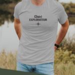 T-Shirt Gris Chéri explorateur Pour homme-2