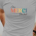 T-Shirt Gris Chéri merci pour tout Pour homme-1